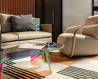 Table d'appoint en plexiglas irisé au design personnalisé table console contemporaine nordique colorée moderne et minimaliste pour le salon