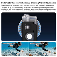 HONGDAK pour DJI Osmo 360 Boîtier de plongée invisible étanche 40M Coque de protection sous-marine pour accessoires DJI Osmo 360