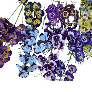 Flor Artificial de Pansy de Tres Ramas, 80 cm, de Seda, Decoración para el Hogar, Estilo Pintura al Óleo - Product Image 2