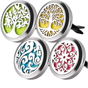 Diffuseur d'aromathérapie pour grille d'aération de <span class=keywords><strong>voiture</strong></span> 30 mm, médaillon en acier inoxydable avec coussinets en feutre, désodorisant de <span class=keywords><strong>voiture</strong></span>, cadeau pour femmes et hommes - Product Image 1