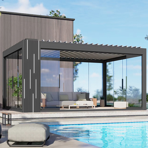 Pérgola de Aluminio para Exteriores con Panel <span class=keywords><strong>Solar</strong></span> Fotovoltaico, Toldo de Jardín, Protección <span class=keywords><strong>Solar</strong></span> y contra la Lluvia, Cobertizo de Jardín Personalizado, Pérgola <span class=keywords><strong>Solar</strong></span> - Product Image 2