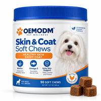 OEM ODM Complément alimentaire pour chiens et chats, sous forme de friandises à mâcher pour la peau et le pelage, à base d'huile de poisson, d'Oméga 3 et de collagène, pour la perte de poils et les démangeaisons cutanées, marque privée
