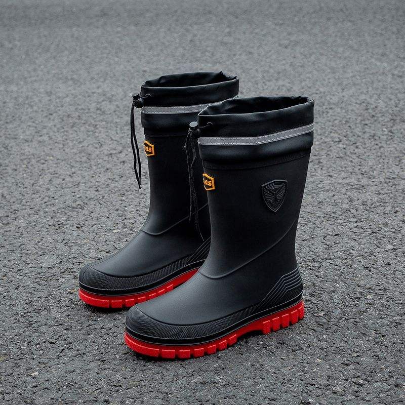 Men's Mid-Calf Waterproof Rain Boots Non-Slip Durable