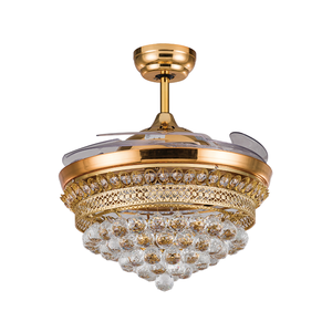 Hot Sale Antique Luxury Hotel Decorative 42 Inch Crystal Chandelier <strong>Fancy</strong> Ceiling Fan with <strong>Light</strong> &amp; Remote - Product Image 4