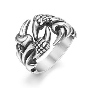 Bold Retro Dragon Claw Titanium Steel <b>Ring</b> Open Design For Men SA730 - Product Image 5