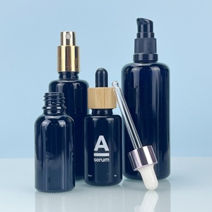 Factory Price15ml 20ml 30ml 50ml 60ml 100ml Black Violet Glass Essential Oil <b>Bottle</b> with Gold Aluminum <b>Dropper</b> Cap - Product Image 5