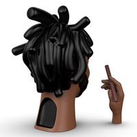 Personalizada hecha a mano Rasta Africana rastas fumar hombre figura incienso Cámara resina cabeza cara incienso cono quemador para la meditación
