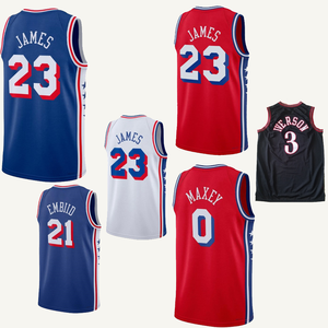 Nouveaux maillots de basket-ball de haute qualité Philadelphia 23 James 0 MAXEY 21 EMBIID, logo cousu, maillots brodés avec logo - Product Image 1