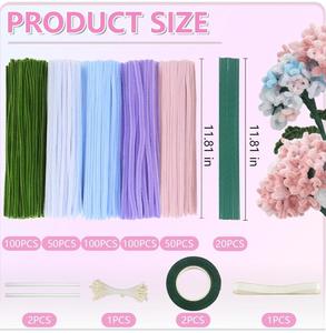 400 pièces <span class=keywords><strong>de</strong></span> tiges chenille pour enfants, nettoyeurs <span class=keywords><strong>de</strong></span> tuyaux, pour créations florales DIY, 100 pièces <span class=keywords><strong>de</strong></span> fils créatifs <span class=keywords><strong>de</strong></span> couleurs assorties, ensemble <span class=keywords><strong>de</strong></span> jouets éducatifs, jouets créatifs à coller - Product Image 6