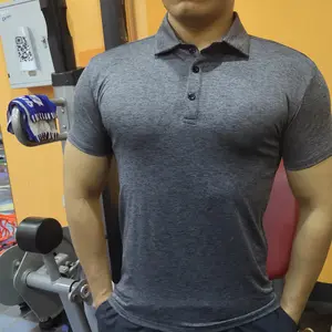 Sport Fitness En Leisure Trend Mannen Oefening T-shirt Slanke Korte Mouw Polo Shirt Workout Shirts