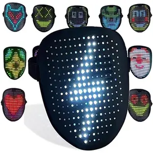 LED Face Mask That Changes Expression LED Halloween Costume Party Changing Light Mask