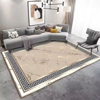 Oriental turquie gris 3d velours tapis imperméable et tapis pour salon maison