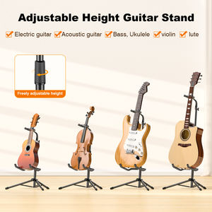 Accessoires pour instruments de musique, support de <span class=keywords><strong>guitare</strong></span> pliable réglable en hauteur, en métal, portable, pour guitares électriques, acoustiques, basses - Product Image 5