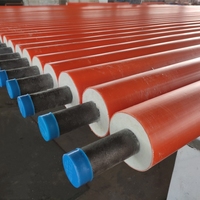 Tuyau d'eau chaude en acier pré-isolé à isolation thermique PU orange DN100mm R4.0, enterré directement, avec gaine HDPE moderne, 2.5Mpa