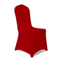 Housse de chaise blanche en polyester et élasthanne, housse de chaise extensible pour mariage, fête, banquet, housse de chaise à devant plat