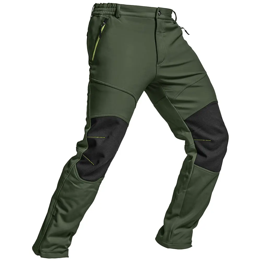 Bas de randonnée imperméable doublé de molleton pour homme, OEM, avec genoux renforcés, pantalon Cargo