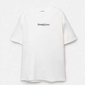 Elegante t-shirt <span class=keywords><strong>bianca</strong></span> da uomo con motivo "Beautiful Future" e sorprendente Design nero Daisy Back per lo stile di tutti i giorni - Product Image 2