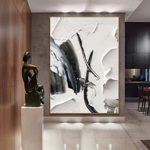 Pintura Minimalista Grande Hecha a Mano, Arte Abstracto Moderno en Lienzo, Decoración del Hogar, Pintura Abstracta Texturizada en 3D, Acrílica, al Óleo, Enmarcada - Product Image 3