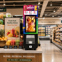 Máquina Expendedora de Alimentos y Bebidas de Acero Inoxidable, con IoT, Inteligente, Automática, Licuadora de Frutas y Té, Kiosco de Bebidas Comercial Sin Personal