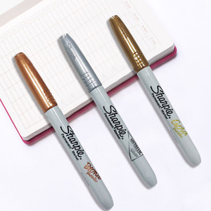 Bút Đánh Dấu Màu Vàng Bạc <span class=keywords><strong>Sharpie</strong></span> Đồ Thủ Công Vĩnh Viễn Chống Nước Bằng Kim Loại Cho Gỗ Nhựa Kim Loại Sơn Thủy Tinh Văn Phòng Phẩm Viết - Product Image 2