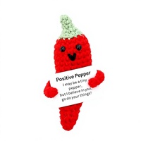 Grensoverschrijdende afgewerkte handgemaakte pluche gebreide mini-pop gehaakte cactus aardappel doktersmuts grote ogen kikker ornament voor 7-14 jaar