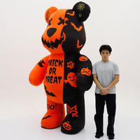 Costume de mascotte pour adultes, ours sombre géant gonflable de 2,2 m à 2,6 m, pour carnaval, Halloween, soirée dansante, déguisement, événements cosplay