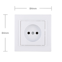 Interruptor de luz estándar europeo 10A 250V 1 Gang 1 Way Wall Gang Interruptores y enchufe Panel de PC Interruptor de botón de luz de pared