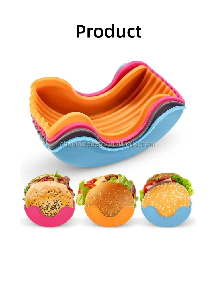 Clips à Hamburger En Silicone Réutilisables - Lot De 3, Lavables Au Lave-vaisselle - Pour Burgers, Sandwichs, Beignets