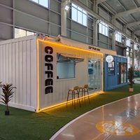 Kiosque de Vente Mobile Café & Bar en Conteneur Acier, Adapté aux Parcs, Cafés, Restaurants, Hôtels et Maisons