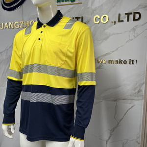 Camisa de Trabajo Tipo <span class=keywords><strong>Polo</strong></span> de Manga Larga - Uniforme de Seguridad Transpirable de <span class=keywords><strong>Alta</strong></span> <span class=keywords><strong>Visibilidad</strong></span> para Construcción, Almacén y Trabajo al Aire Libre - Product Image 5