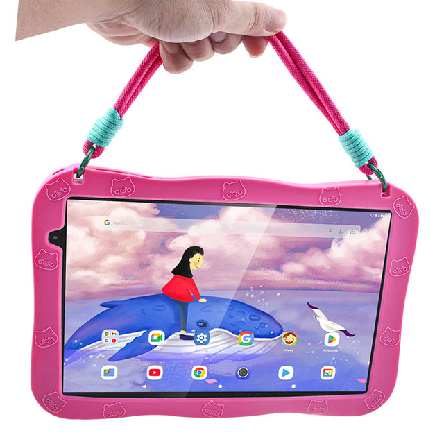 10.1 Inch Widevine L1 Android 15 WiFi 6 6000mAh Kids Learning Educational Tablet PC with Cute Protective Case
