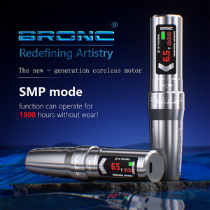 Machine à tatouer sans fil SMP BRONC SIREN à course réglable, écran en verre incurvé anti-rayures exclusif, fonction permanente - Product Image 5