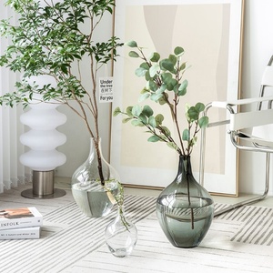 Vendita calda vaso di vetro potbelly acqua che solleva vaso di composizione floreale di grandi dimensioni vaso di vetro ornamento da pavimento semplice - Product Image 6