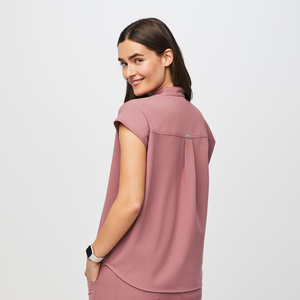 Médicos Scrubs Médico Doctor Hospital <span class=keywords><strong>Spa</strong></span> <span class=keywords><strong>Belleza</strong></span> Enfermería Uniforme Stretch Oversized Scrub Top - Product Image 5