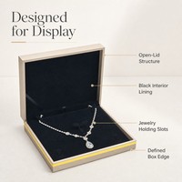 Fandi Luxus Leder-Kunststoff Schmuckbox OEM/ODM Individuelles Logo Handgefertigt Modisch Maßgeschneidertes Design Rechteckige Schmuckaufbewahrung