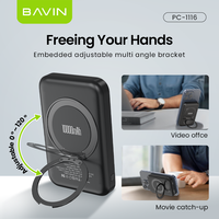 BAVIN Excellent Li-Polymer PC1116 Banque d'alimentation sans fil 10000mah avec support