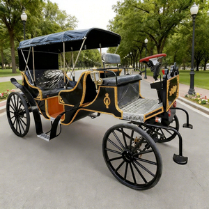 Carroza Eléctrica de 4 Ruedas para Turismo, Diseño con Toldo Negro, Transporte para Bodas, Gran Capacidad, Uso en Exteriores, 4-6 Asientos - Product Image 1