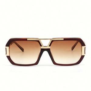Lunettes de soleil de créateur pour hommes, métalliques, de luxe, vintage, à grande monture carrée, surdimensionnées, 2019 - Product Image 6