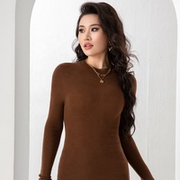 OEM Service Automne Hiver Nouveau Style Chandail en laine mérinos 18GG sans couture pour femmes