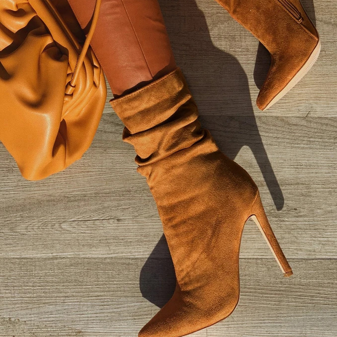 BOTAS ALTAS DE piel coñac arrugadas muy baratas producto Español para mujer  EUR 49,00 - PicClick FR