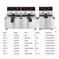 Friteuse électrique professionnelle 8L 3.25KW en acier inoxydable à poser, cuve unique avec panier, contrôle de température et robinet de vidange