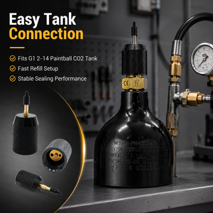 Adaptador de Carga y Recarga Zimakyfa HPA para Cilindro G1/2-14, Cartucho Desechable CQJT-G1/2, Aleación de Aluminio, Negro, 3000 - Product Image 5