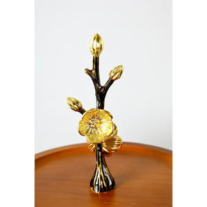 Ensemble de plateaux <span class=keywords><strong>en</strong></span> <span class=keywords><strong>bois</strong></span> haut de gamme de luxe 2025 motifs de fleurs dorées pour la décoration de restaurant Cupcake fait à la main écologique fruits secs - Product Image 2