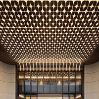 Système de carreaux de plafond en métal personnalisé artistique européen Design fantaisie avec solution d'éclairage LED