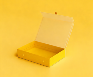 Caja de regalo de cartón de lujo personalizada amarilla con tapa magnética y logotipo personalizado - Product Image 2