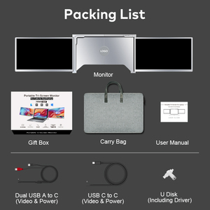 Meilleure vente <span class=keywords><strong>Écran</strong></span>s externes FOPO S700 Câble unique USB-C connectivité Triple moniteur Ordinateur <span class=keywords><strong>portable</strong></span> - Product Image 2