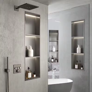 <span class=keywords><strong>Niche</strong></span> de <span class=keywords><strong>Douche</strong></span> Personnalisée avec Dimensions et Bande <span class=keywords><strong>LED</strong></span> Noir Mat, en Acier Inoxydable 304, avec Éclairage <span class=keywords><strong>LED</strong></span>. - Product Image 1