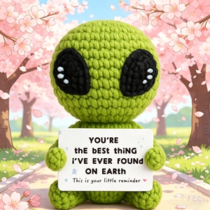 Muñeco de Ganchillo de Hilo Verde Único con Diseño de <span class=keywords><strong>Extraterrestre</strong></span>, Hecho a Mano, Precio de Fábrica, Personalizado para Fans de Extraterrestres - Product Image 6