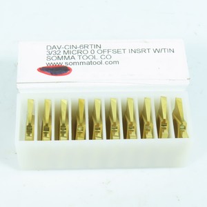 PLC <strong>Somma</strong> DAV-CIN-6RTIN 3/32 0 Offset Insert TiN Coated Lot of 10 Warranty Product - Product Image 1