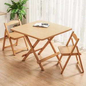간단한 공간 절약 가구 소형 사각형 접이식 식탁과 의자 세트